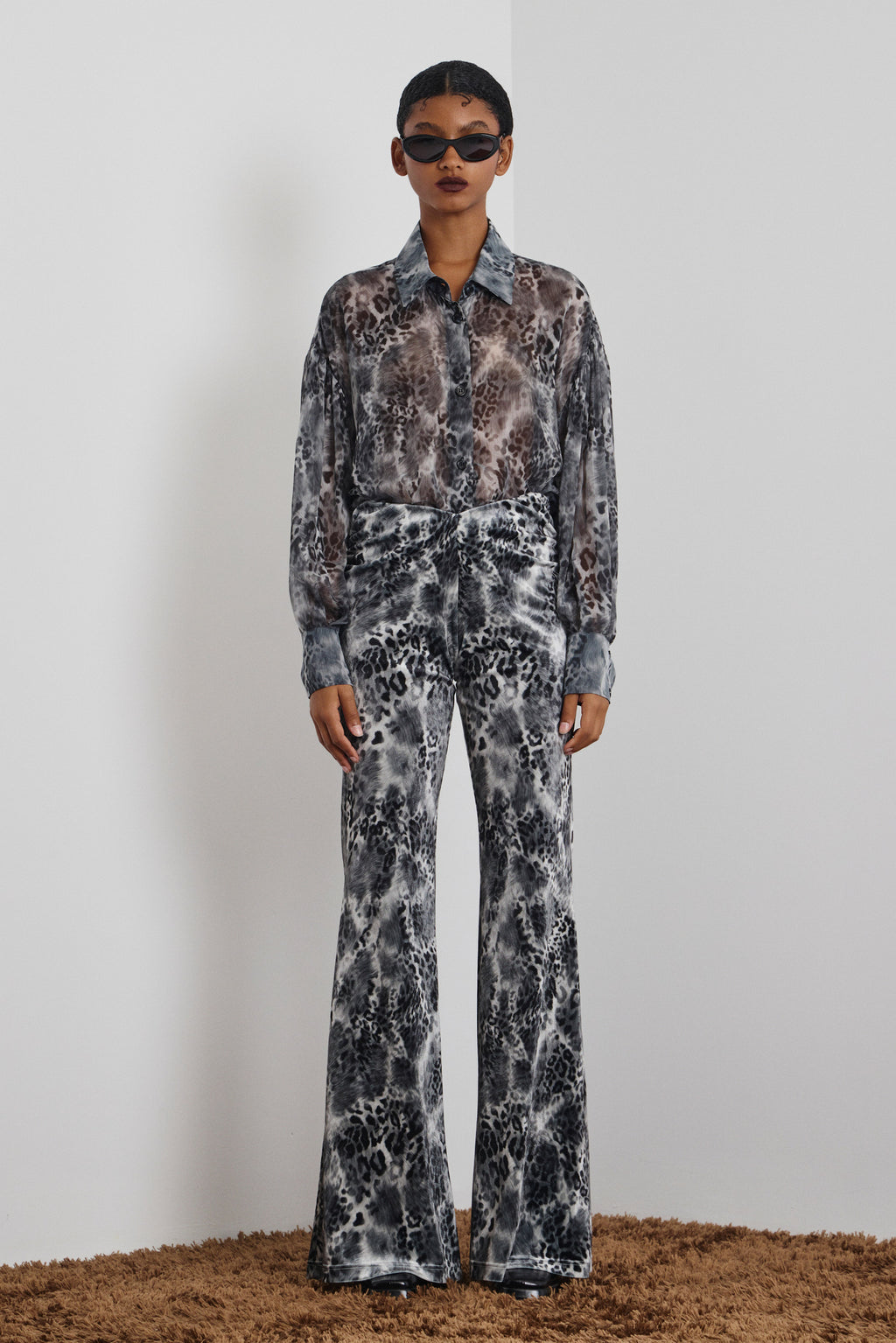 'REA' ΕΛΑΣΤΙΚΟ ΠΑΝΤΕΛΟΝΙ ANIMAL PRINT (GRAY) MAMOUSH