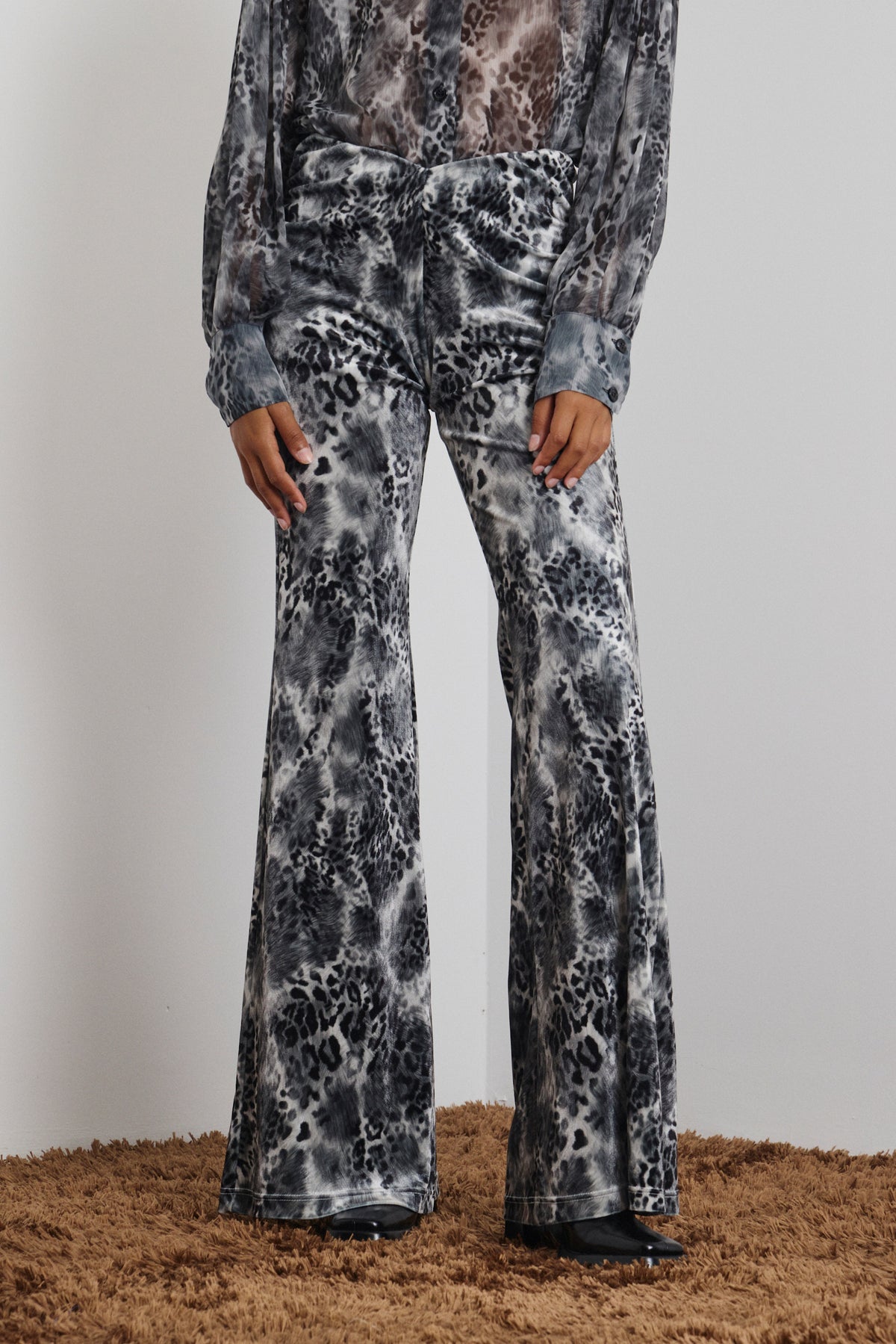'REA' ΕΛΑΣΤΙΚΟ ΠΑΝΤΕΛΟΝΙ ANIMAL PRINT (GRAY) MAMOUSH