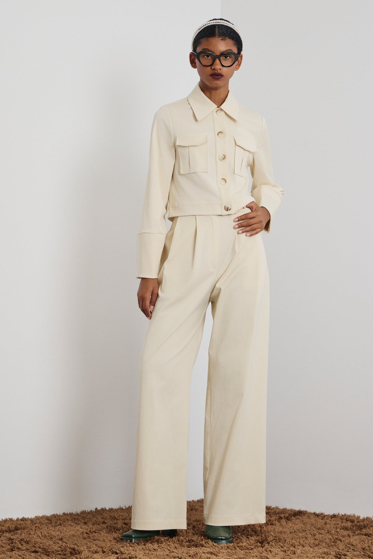 SCARLET' ΚΟΝΤΟ JACKET ΜΕ ΤΣΕΠΕΣ (VANILLA) MAMOUSH